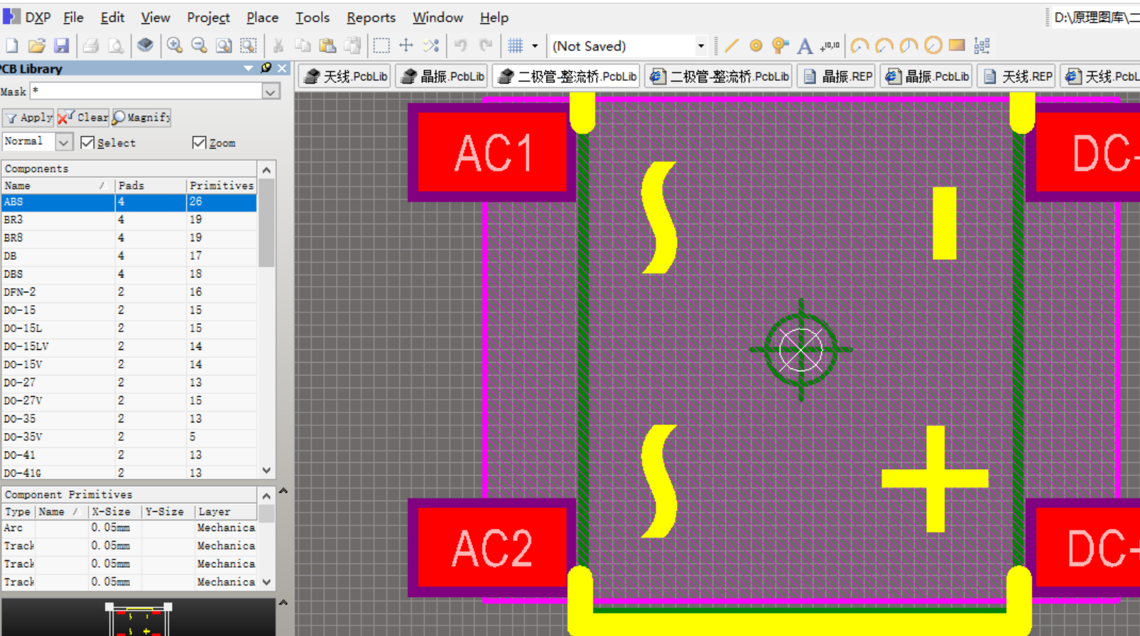 二极管-整流桥封装Altium Designer AD PCB封装库2D3D元件库文件