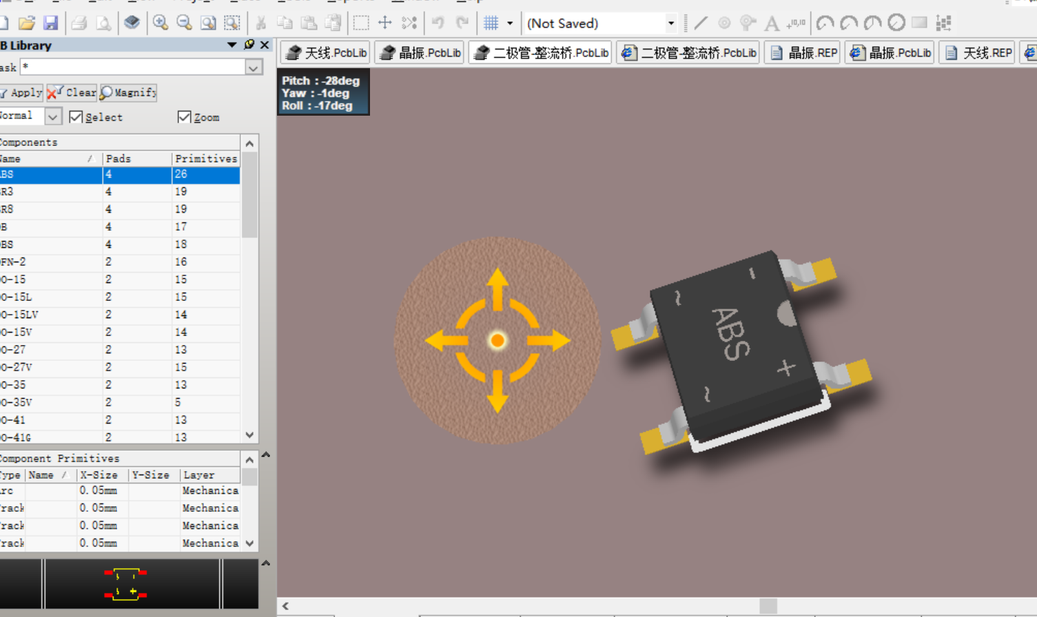 二极管-整流桥封装Altium Designer AD PCB封装库2D3D元件库文件