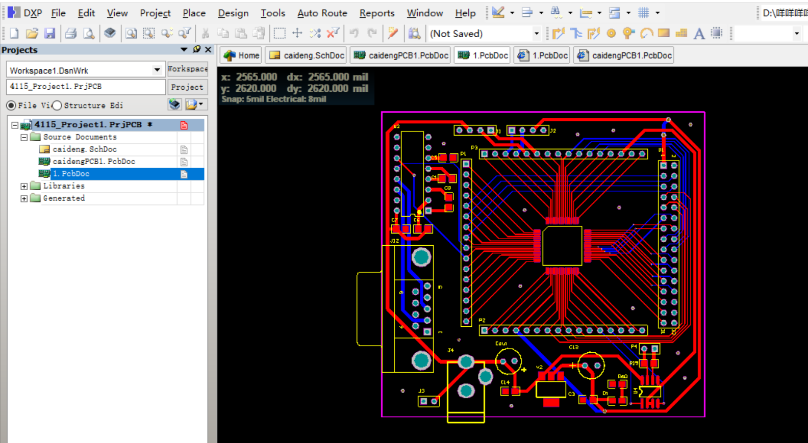 基于STC15W201单片机+PT4115的彩灯 ALTIUM AD硬件原理图+PCB文件