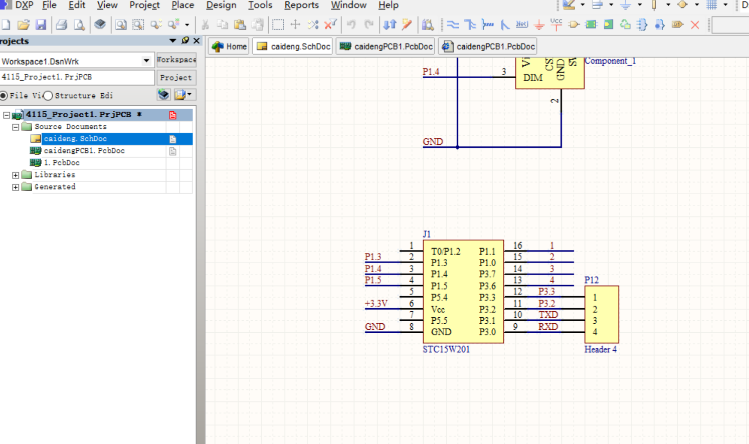 基于STC15W201单片机+PT4115的彩灯 ALTIUM AD硬件原理图+PCB文件