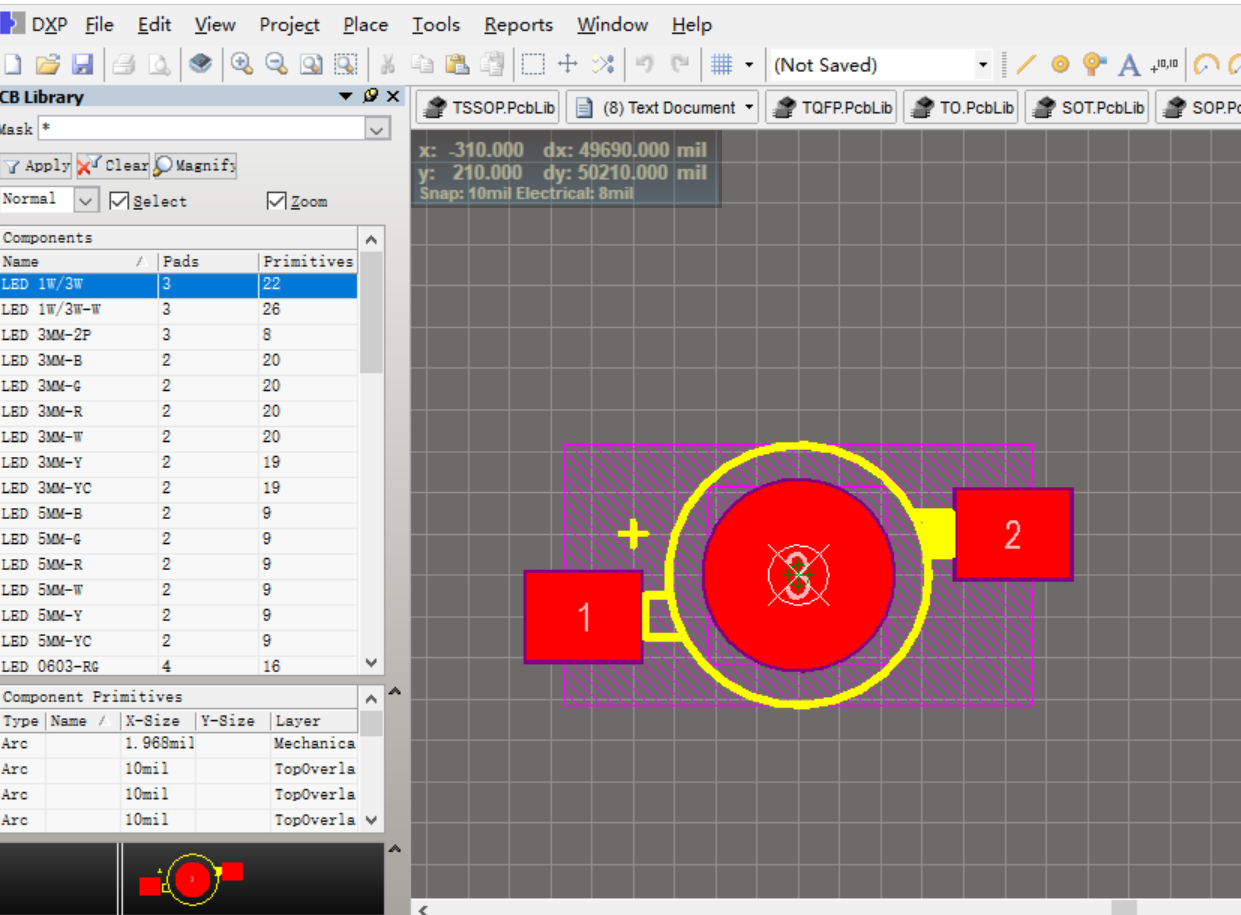 LED灯封装Altium Designer AD PCB封装库2D3D元件库文件