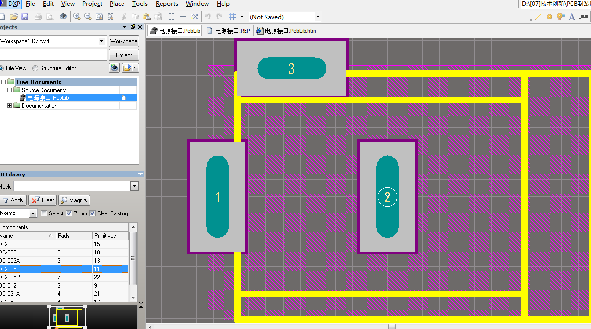 电源接口 Altium封装 AD封装库 2D+3D PCB封装库-1MB