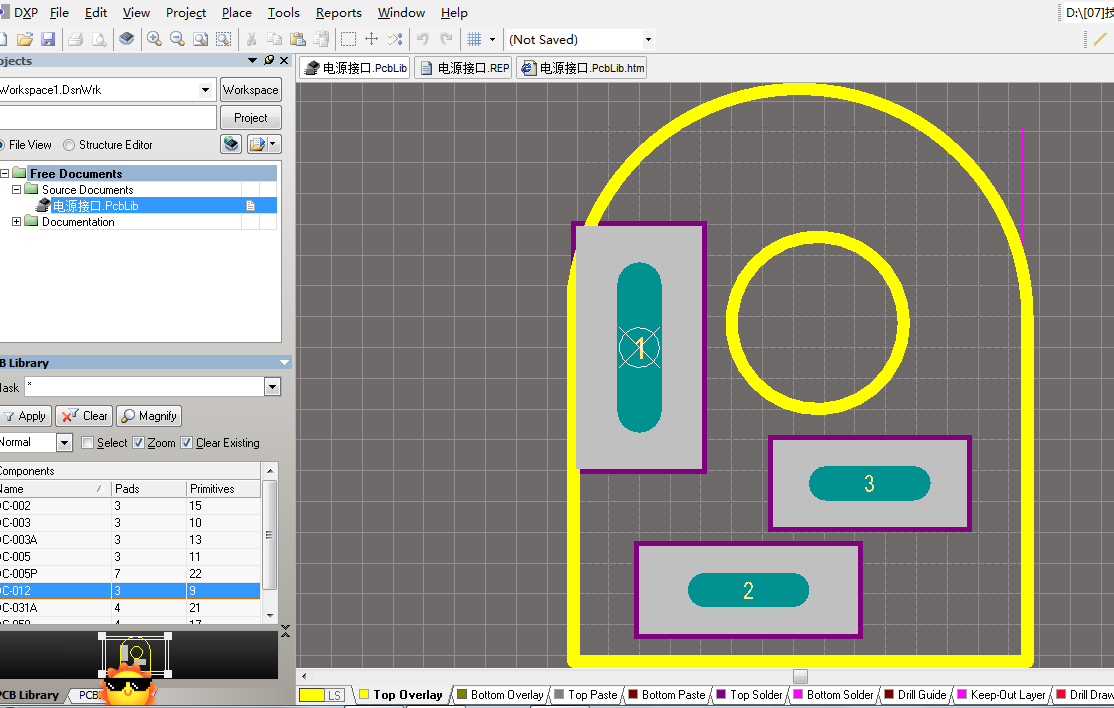 电源接口 Altium封装 AD封装库 2D+3D PCB封装库-1MB