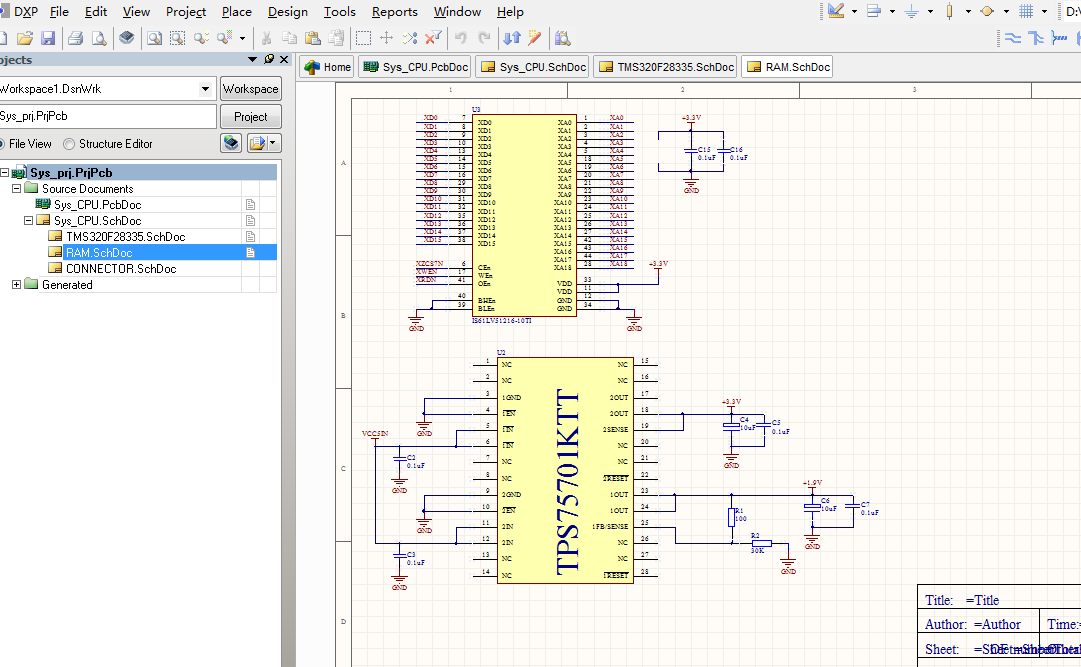 TMS320F28335 DSP核心板AD设计原理图+PCB封装文件