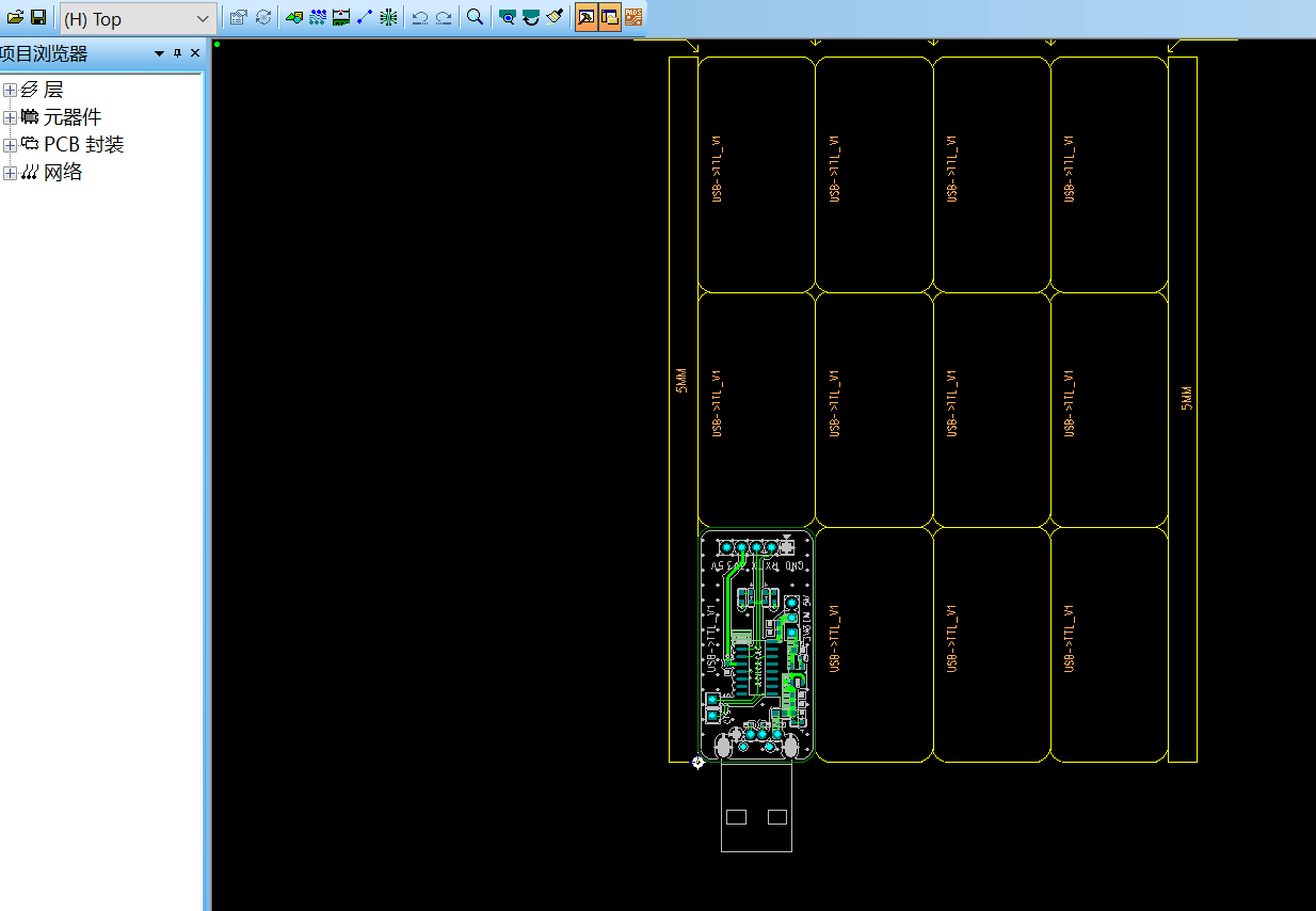 CH340C设计USB转TLL串口通信模块（原理图+PCB）PADS 9.5版本 模块描述：  1 