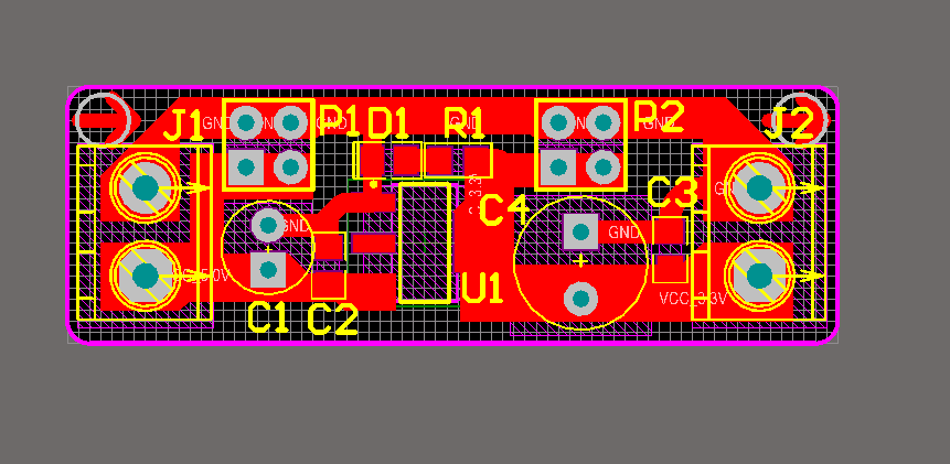 AMS1117-3.3V 电源模块 Altium  AD设计硬件原理图+PCB工程文件