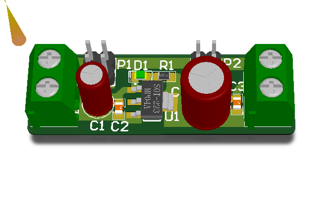 AMS1117-3.3V 电源模块 Altium  AD设计硬件原理图+PCB工程文件