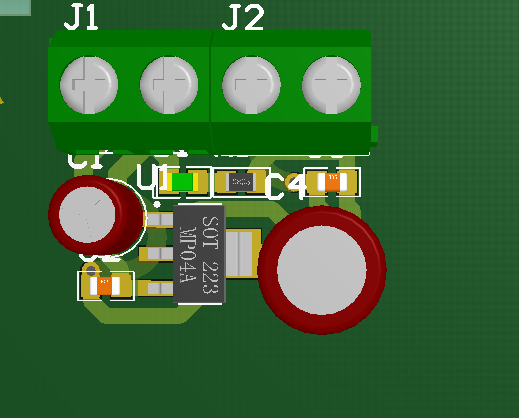 AMS1117-3.3V 电源模块 Altium  AD设计硬件原理图+PCB工程文件