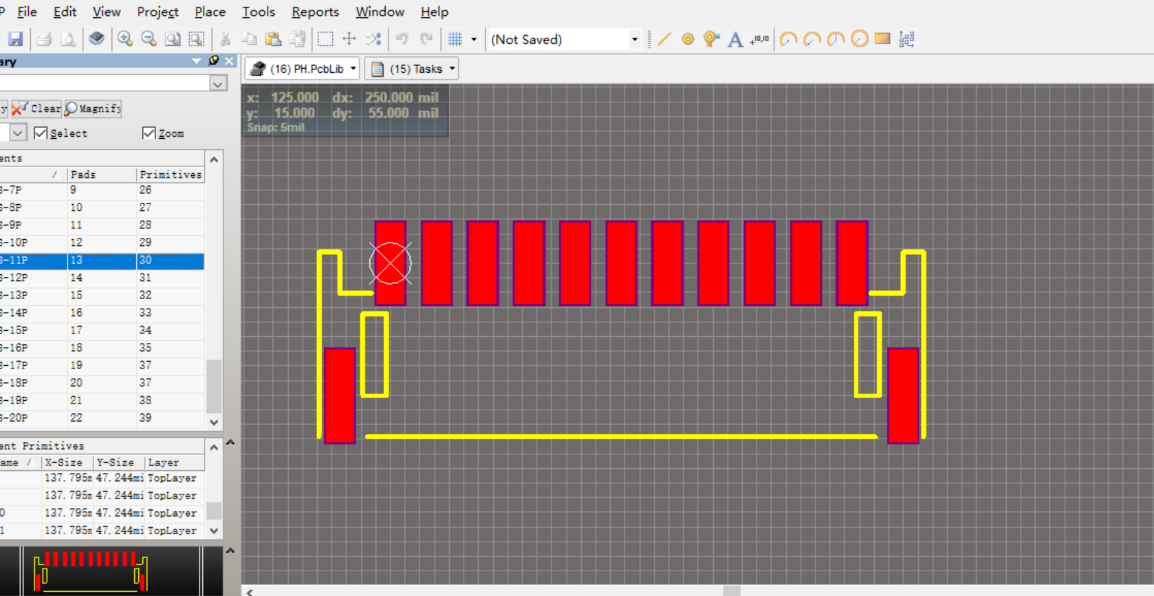 2.0mm间距PH2.0 2P-20P原理图PCB封装库3D库（AD集成库）