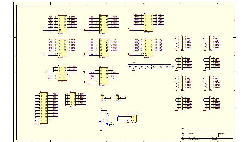 74LS373 HUB接口板 PROTEL 99SE 原理图+PCB+封装库文件