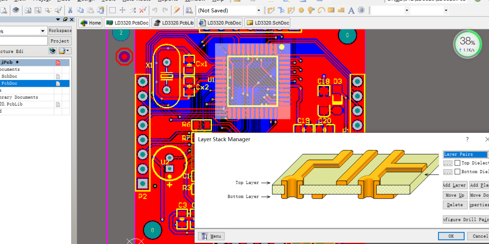 STC11L08XE单片机+LD3320音频控制板AD设计原理图+PCB+封装库文件