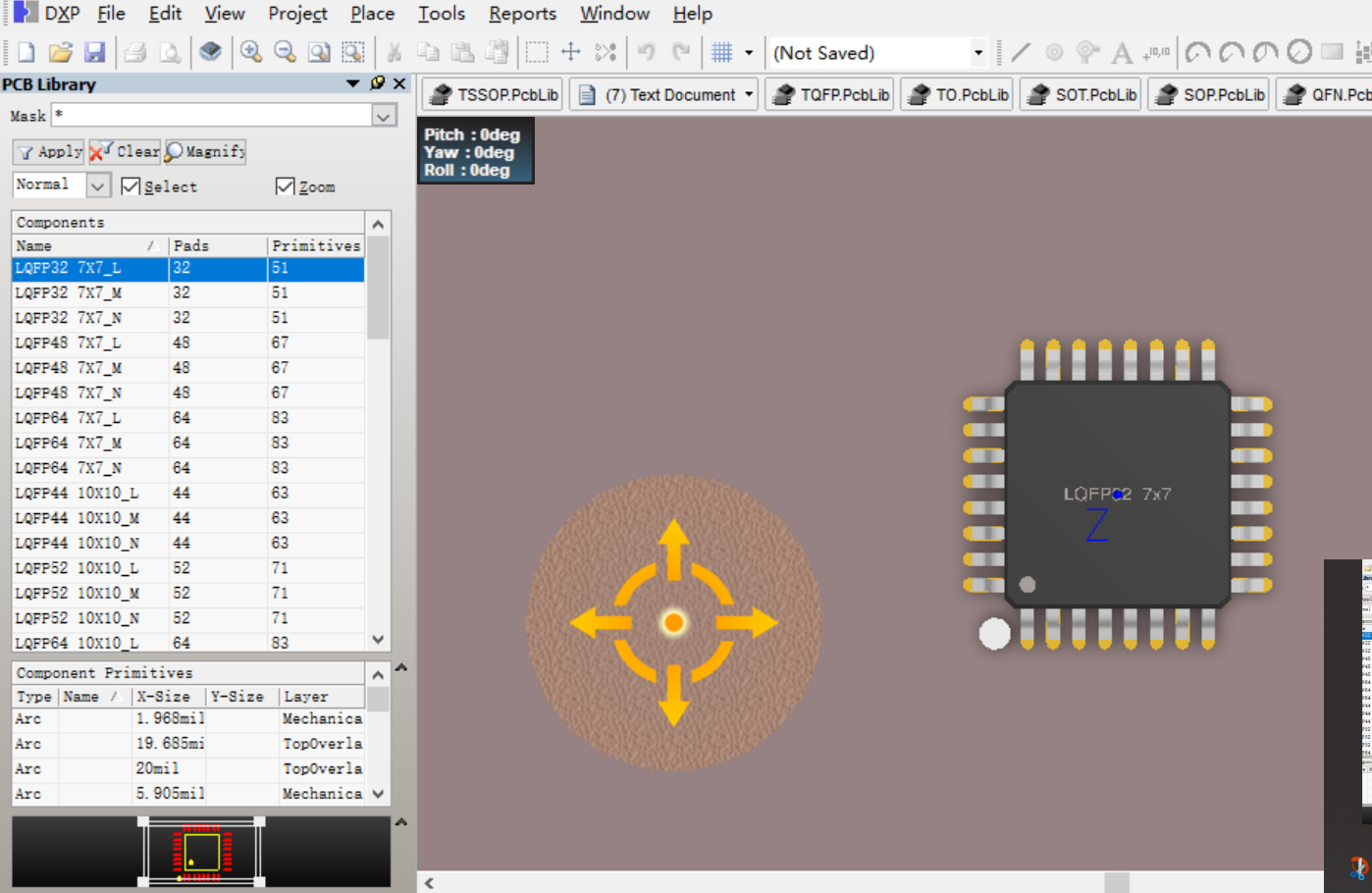 LQFP32 44 64 LQFP128封装Altium Designer AD PCB封装库2D3