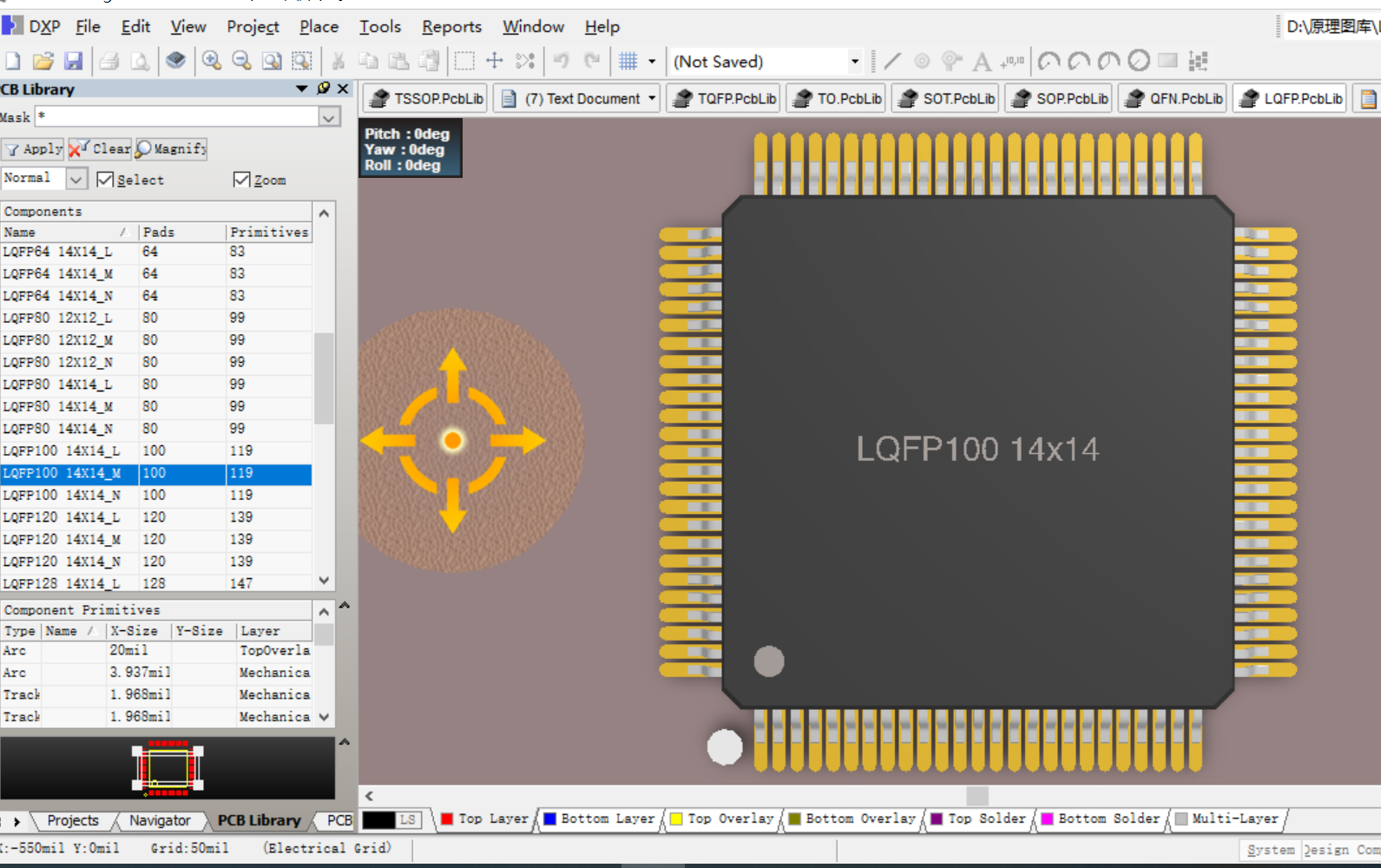 LQFP32 44 64 LQFP128封装Altium Designer AD PCB封装库2D3