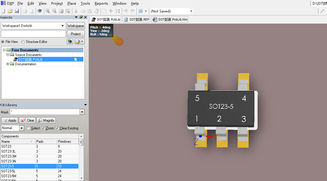 SOT封装 Altium封装 AD封装库 2D+3D PCB封装库-4MB