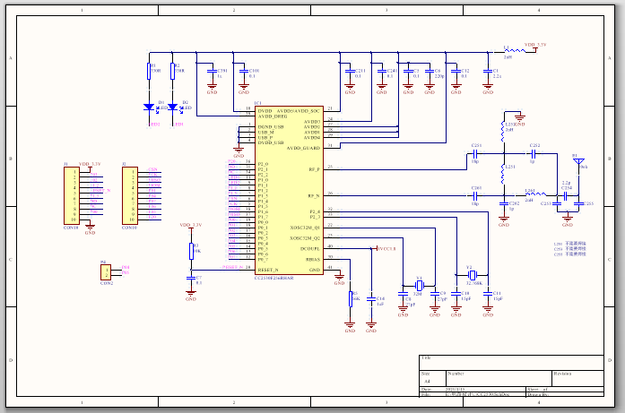 CC2530无线模块电路（原理图 PCB）AD版