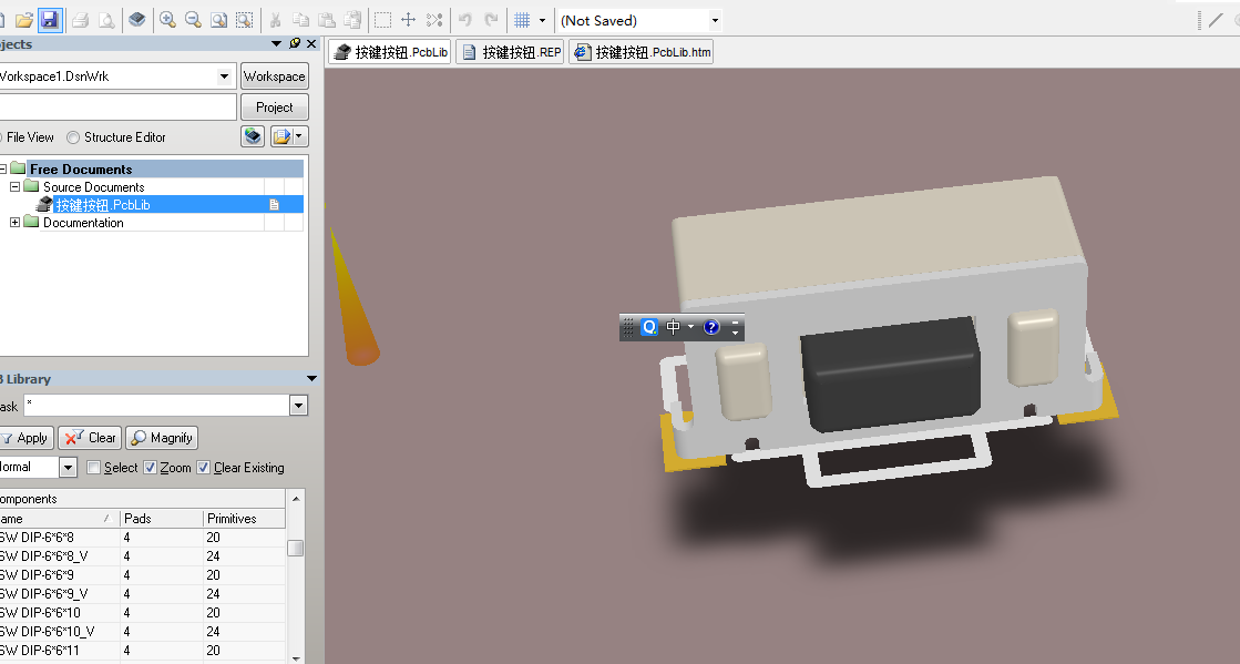 按键按钮 Altium封装 AD封装库 2D+3D PCB封装库-10MB