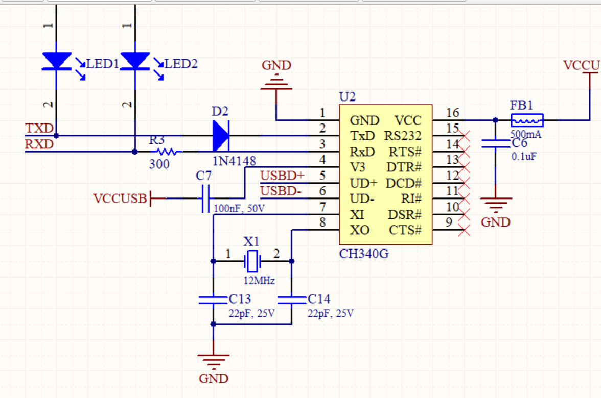 USB TPYE C接口USB转串口模块 CH340G AD设计硬件原理图+PCB+封装库文件