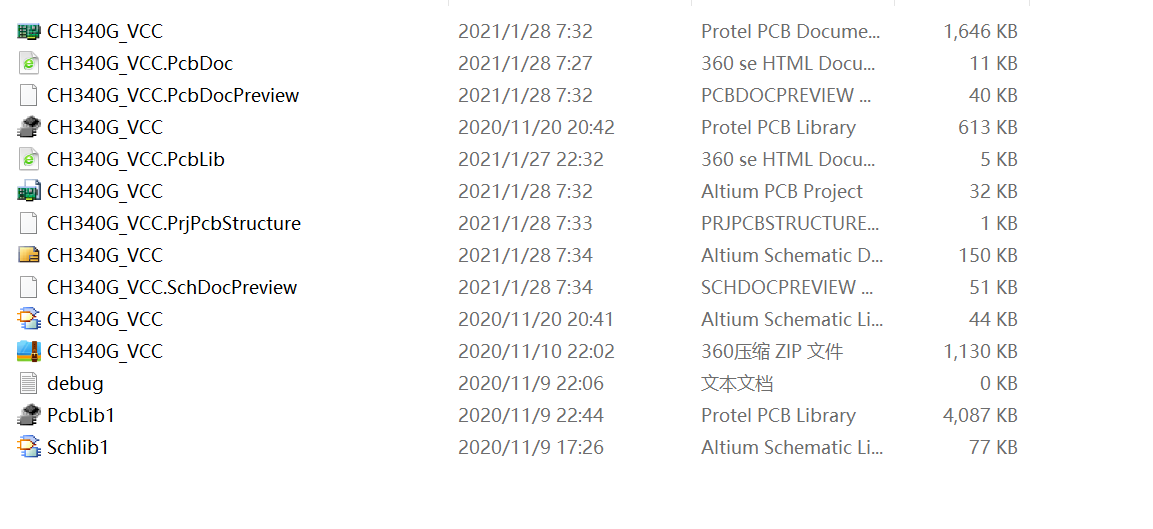 USB TPYE C接口USB转串口模块 CH340G AD设计硬件原理图+PCB+封装库文件