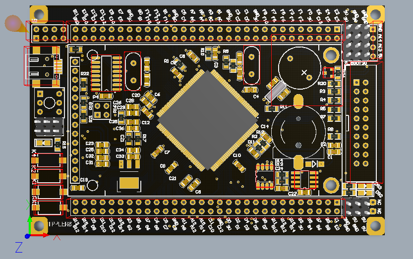 -STM32F407ZGT6最小系统开发板ad原理图+PCB+封装库文件