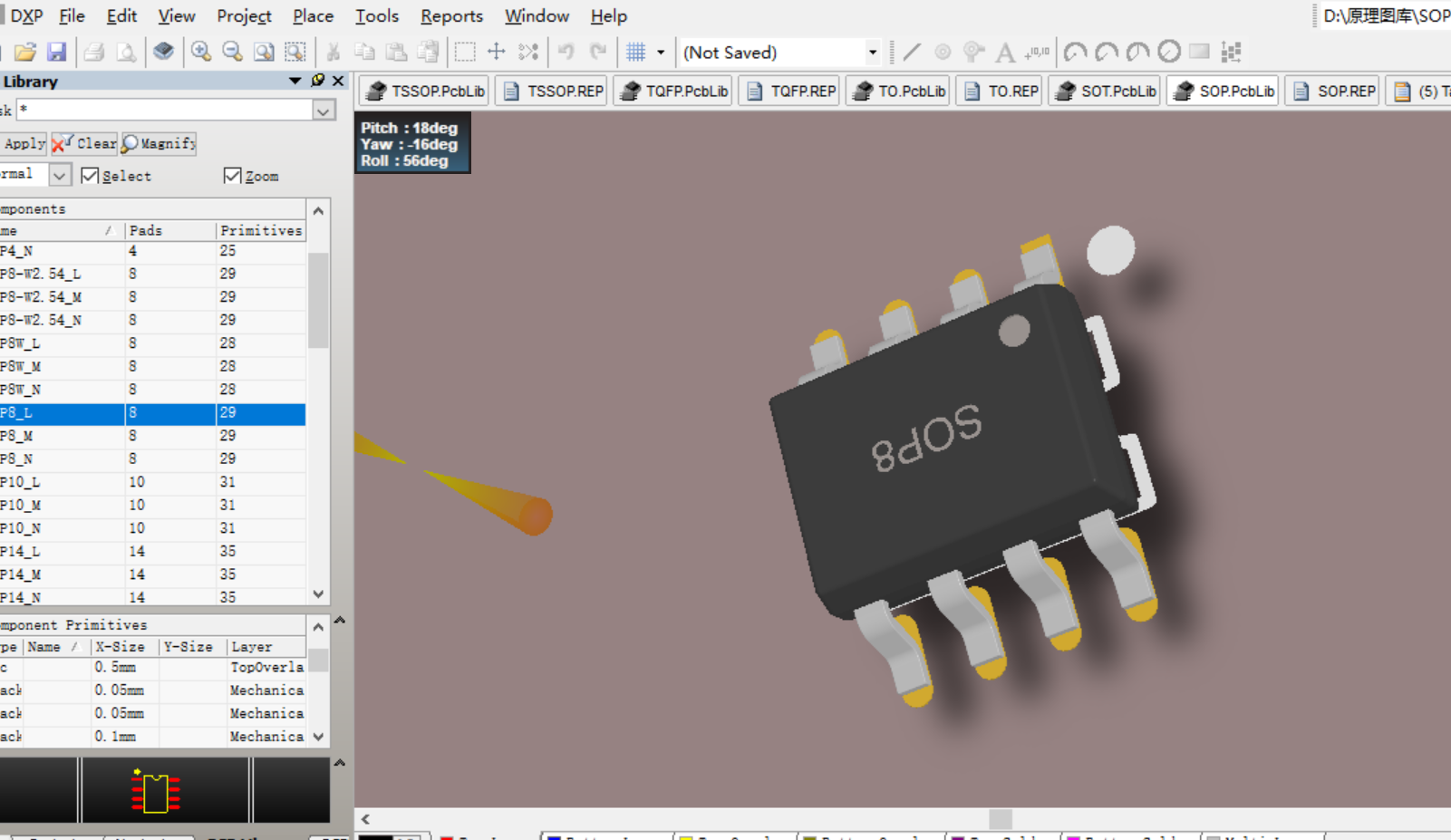 SOP4 SOP8 SOP16 SOP24封装Altium Designer AD PCB封装库2D