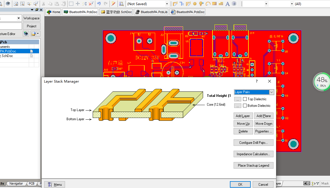 基于蓝牙接收模块的TPA3110音频功放板ALTIUM 设计硬件原理图+PCB+封装库文件