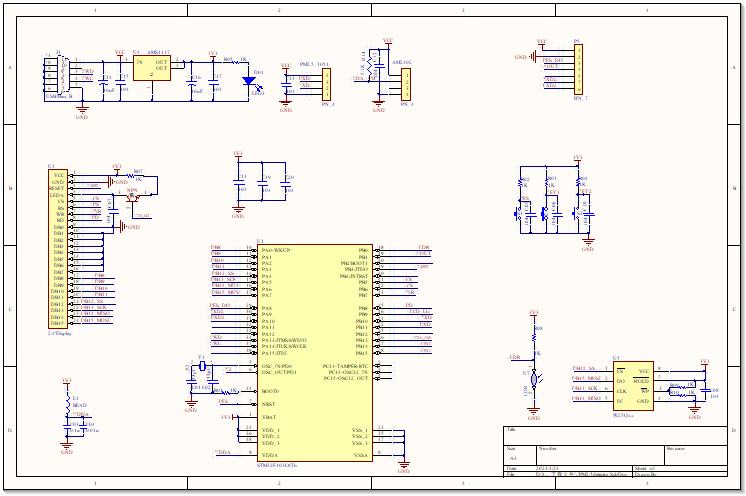 基于STM32F103桌面空气检测仪设计（原理图 PCB源文件 源程序）