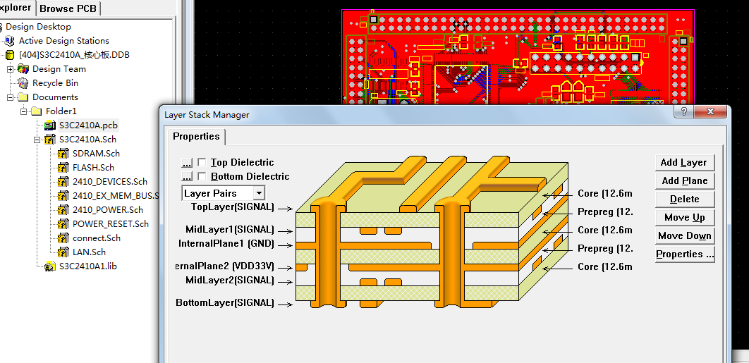 （6层）S3C2410A 核心板硬件原理图+PCB设计文件